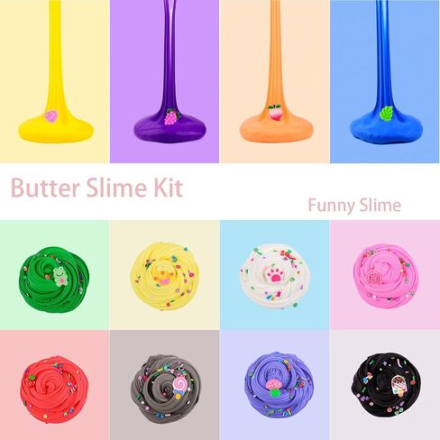 64 Pieces Mini Slime kit,Butter Slime Party Favors, Slime Bulk Toy for Classroom Prizes, Christmas Stocking Stuffers, Goodie Bag Stuffers for Kids Boys Girls, Ideal Birthday Easter Filling Gifts in Kuwait