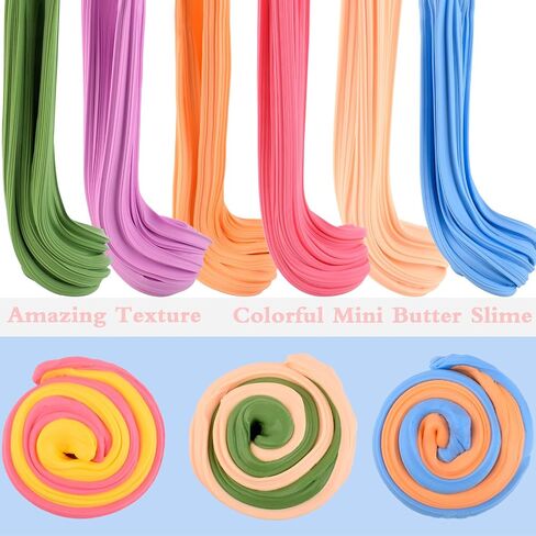 64 Pieces Mini Slime kit,Butter Slime Party Favors, Slime Bulk Toy for Classroom Prizes, Christmas Stocking Stuffers, Goodie Bag Stuffers for Kids Boys Girls, Ideal Birthday Easter Filling Gifts in Kuwait