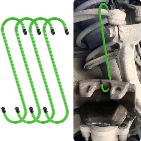 2PCS Brake Caliper Hangers,Brake Caliper Tool/Brake Caliper Compression Tool for Changing Brake Pads,Braking,Universal Automotive Tools Brake Caliper Hooks with Rubber Caps (2, Green) in Saudi Arabia