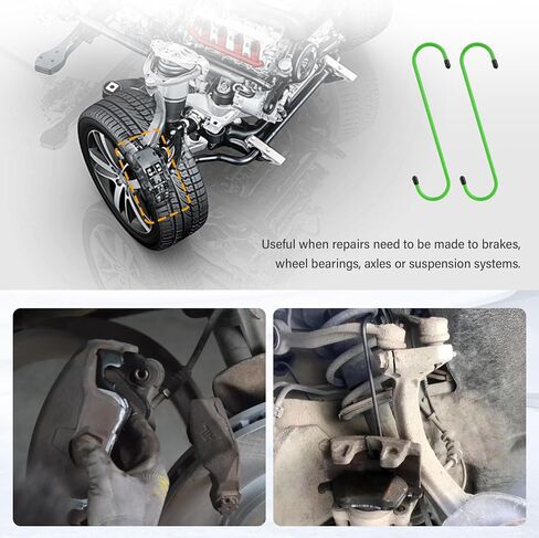 2PCS Brake Caliper Hangers,Brake Caliper Tool/Brake Caliper Compression Tool for Changing Brake Pads,Braking,Universal Automotive Tools Brake Caliper Hooks with Rubber Caps (2, Green) in Saudi Arabia