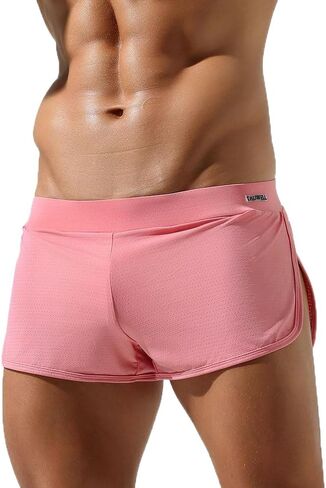 Men's Breathable Active Shorts Workout Gym Athletic Split Sides Trunks Lounge Boxers Underwear Sleep Bottoms in Kuwait