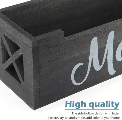 Mail Organizer,Mail Holder with 2 Slots,Mail Tray for Wall Table Countertop,Wood Desk Mail Basket,Black Envelope Holder for Home Office(Color:Black) in Kuwait