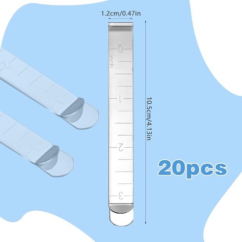 Sewing Clips with Scale Stainless Steel Hemming Clips Sewing Clips for Fabric and Quilting 3 Inches Measurement Ruler Sewing Supplies Pinning and Marking Accessories (20 Pcs) in Saudi Arabia