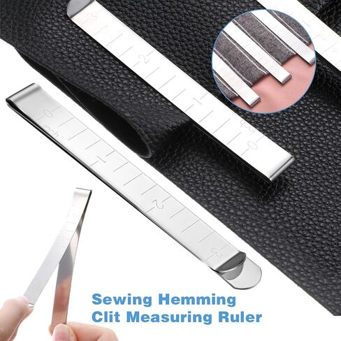 Sewing Clips with Scale Stainless Steel Hemming Clips Sewing Clips for Fabric and Quilting 3 Inches Measurement Ruler Sewing Supplies Pinning and Marking Accessories (20 Pcs) in Saudi Arabia