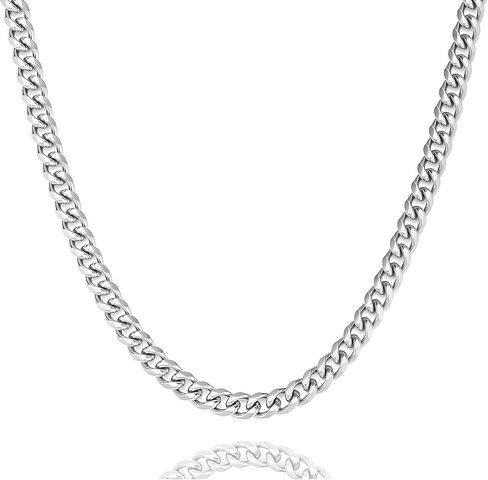 2 قطعة قلادة سلسلة كوبية للرجال، 5 مم سلاسل من الفولاذ المقاوم للصدأ باللون الفضي والذهبي للرجال والأولاد والنساء هدايا مجوهرات، 18 بوصة/20 بوصة/24 بوصة in Kuwait