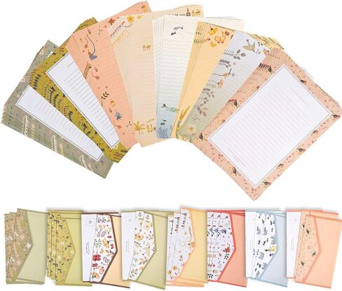 48 Sheets Vintage Stationery Writing Paper Letter Wrinting Paper,A4 Old Age Printer Paper,Vintage Decorative Craft Paper,Retro Painted Border Letterhead,Double-Sided (Vintage 48) in Saudi Arabia