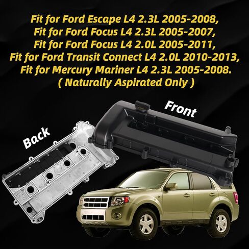 Aluminium Valve Cover Fit for Ford Focus, for Escape, for Transit Connect, for Mariner 2005-2013 2.0L 2.3L # 4S4Z-6582-CA, 4S4Z-6582-C, 4S4Z-6582-D, 1S7Z-6584-BA in Saudi Arabia