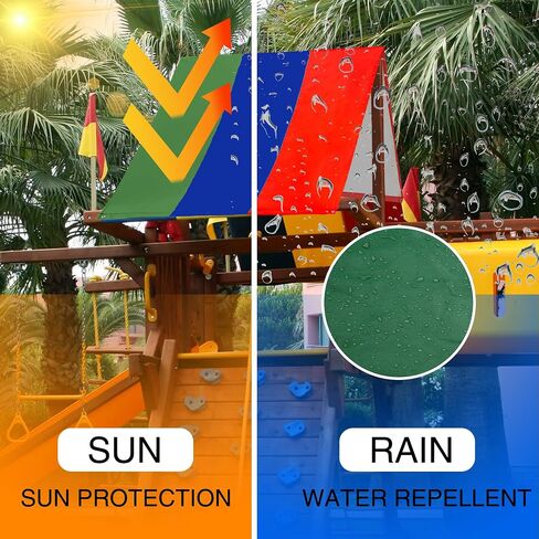 2 Pcs Playground Canopy Swingset Replacement Tarp Roof Waterproof Swing Set Tarp Sunshade UV Protection Cover for Kids Outdoor Playground Playset Accessories, 52 × 90 in in Saudi Arabia