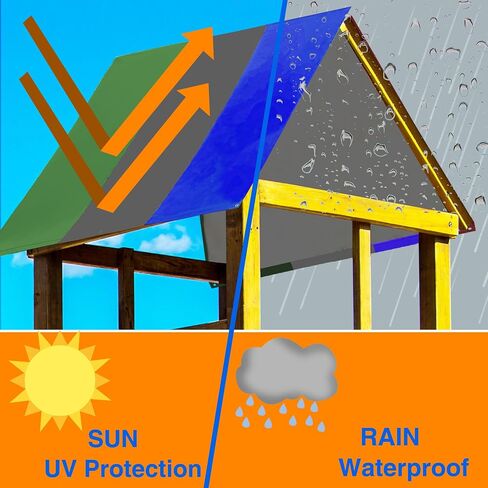 2 Pcs Playground Canopy Swingset Replacement Tarp Roof Waterproof Swing Set Tarp Sunshade UV Protection Cover for Kids Outdoor Playground Playset Accessories, 52 × 90 in in Saudi Arabia