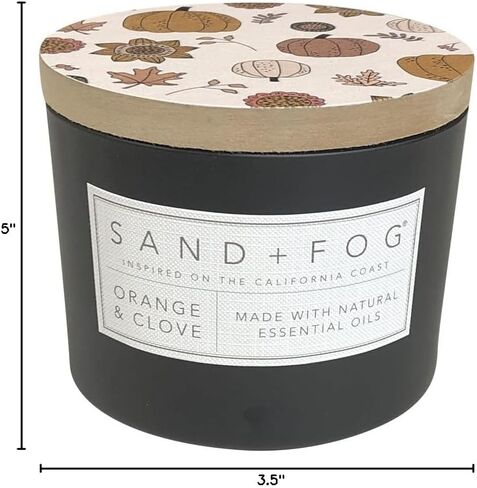 شمعة معطرة بالرمال والضباب - خشب الصندل والفانيليا - روائح وأحجام إضافية - فتيل خالٍ من الرصاص مصنوع من القطن بنسبة 100% - شموع فاخرة معطرة للهواء - ديكور منزلي مثالي - 12 أونصة in Kuwait