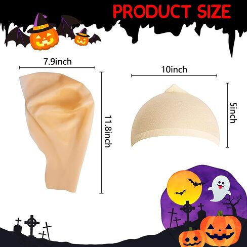 Wehhbtye Halloween Latex Bald Caps with Bald Head Wigs for Adult Costume and Theme Party in Kuwait