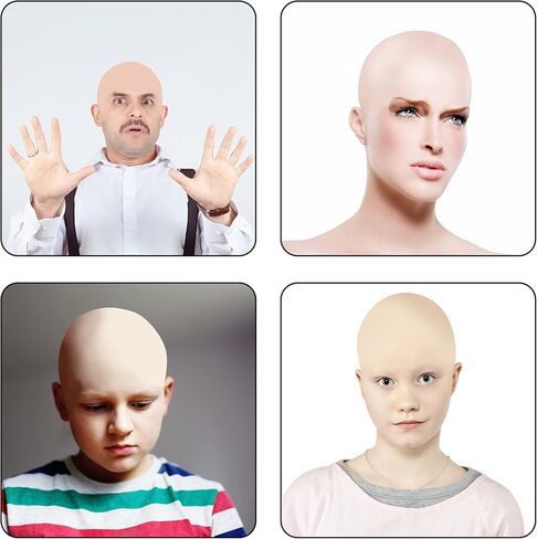 Wehhbtye Halloween Latex Bald Caps with Bald Head Wigs for Adult Costume and Theme Party in Kuwait