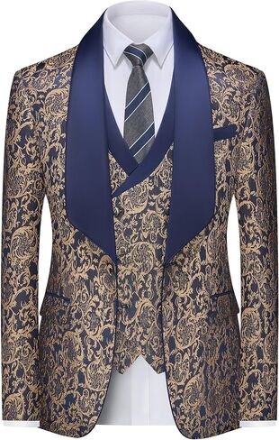 Mens Tuxedo Suit Set 3 Piece Slim Fit Wedding Prom Suit Blazer Jacket Vest Pants in Saudi Arabia