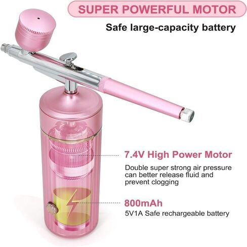 Aepto Airbrush for Nails Cordless Portable Airbrush Kit with Compressor 3 Levels 35 Psi High Pressure Rechargeable Air Brush Machine with 0.3mm Nozzle for Nail Art, Makeup, Painting, Cake Decor in Saudi Arabia