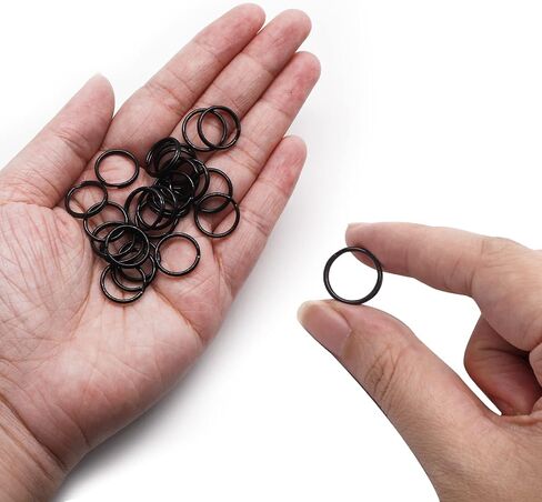 Waziaqoc 50PCS Split Rings, 15mm/0.59 Inch Round Ring Key Chain Rings Small Jump Rings for Hanging Keys DIY Crafts, Black in Kuwait