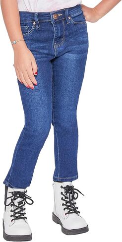 YMI Toddler Girl Adjustable Waistband Snap Button Closure Skinny Jean, Midnight Sky Blue, Size 6X in Saudi Arabia