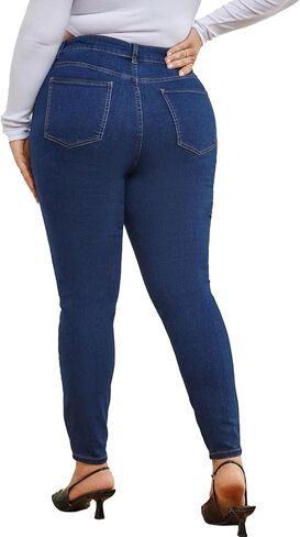 Plus Size Skinny Jeans for Women High Waist Pencil Women Jeans Curvy High Waist Stretchy Denim Pants for Women in Saudi Arabia