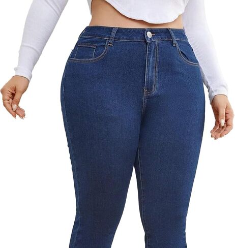 Plus Size Skinny Jeans for Women High Waist Pencil Women Jeans Curvy High Waist Stretchy Denim Pants for Women in Saudi Arabia
