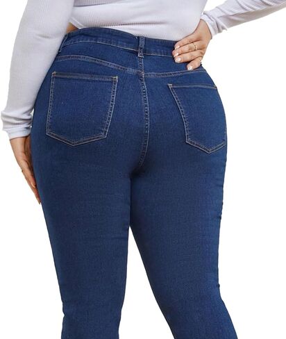 Plus Size Skinny Jeans for Women High Waist Pencil Women Jeans Curvy High Waist Stretchy Denim Pants for Women in Saudi Arabia