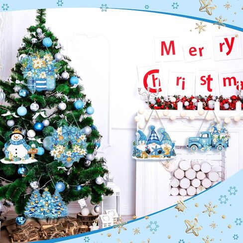 Chiisong 6 Pcs Winter Diamond Painting Glow in The Dark Diamond Art Painting Kits Snowman Truck Wreath Vase Gnome Xmas Tree Diamond Painting Hanging Ornaments for DIY Winter Holiday Decoration Gift in Saudi Arabia