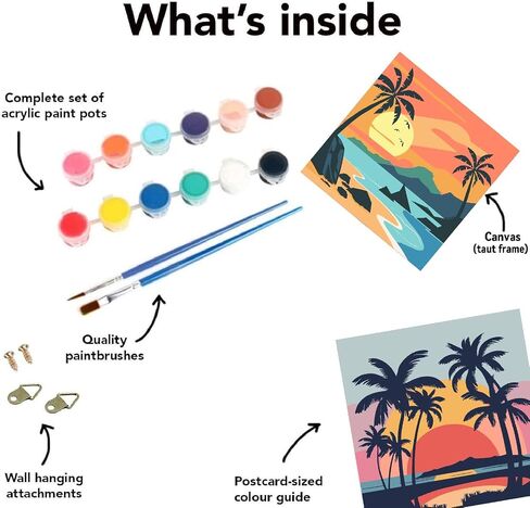 cdjlddww 4 Pack Paint by Numbers Kit for Adults Framed, Scenery Easy Paint by Number Kits for Beginner with Frame, Acrylic Scenery Paint by Number Kits on Canvas with Exquisite Packaging 8x8 inch in Saudi Arabia
