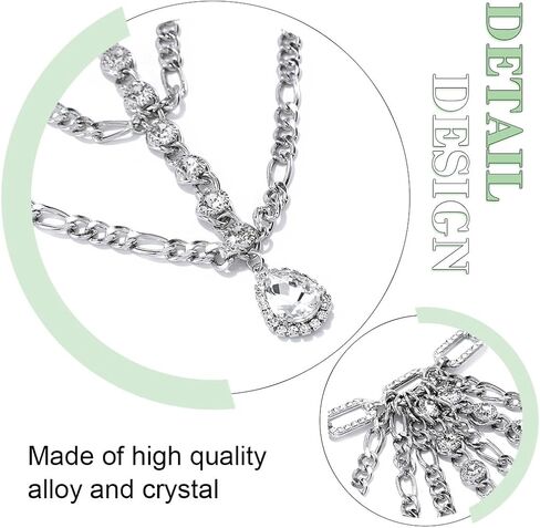 BODIY الفضة حجر الراين الخصر سلسلة مجوهرات حزام كريستال سلاسل البطن الطبقات سباركلي الخصر مجوهرات للنساء in Kuwait