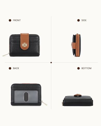 Telena Small Wallet Women RFID Blocking Bifold Card Holder Leather Wallets with Zipper Coin Pocket Beige Brown in Kuwait