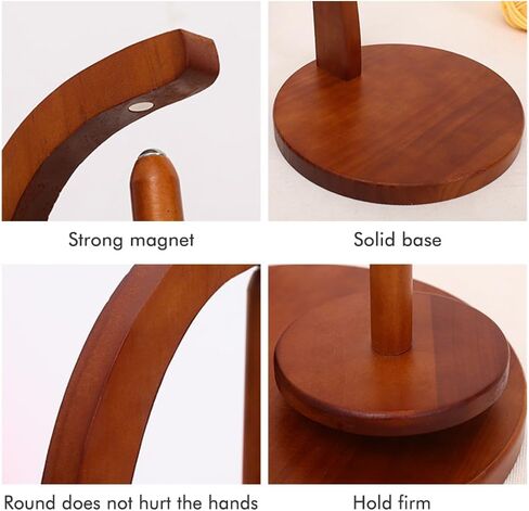 Yarn Holder for Knitting and Crocheting, Wooden Yarn Spinner with Magnetic Metal Twirling Mechanism and Anti-Slip Pads, Yarn Spindle Dispenser, Gift for Knitting Crochet Lovers(Natural Wood) in Saudi Arabia