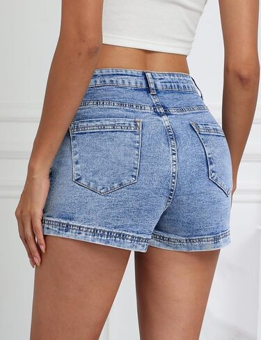 Denim Skort Women Stretch Denim Mini Skirt for Women High Waist Denim Skirt Women Mini Jean Skirt Fashions Jean Skort in Kuwait