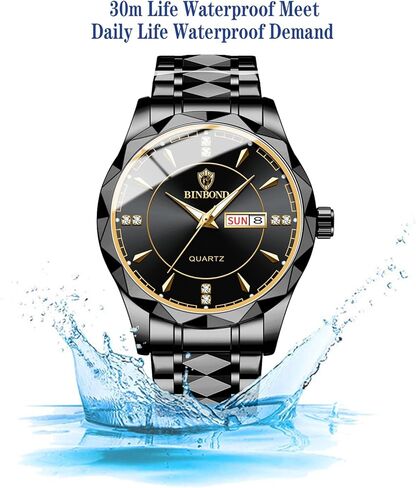 Valentines Couple Pair Watches Men and Women Luminous Calendar Waterproof Gold Silver Stainless Steel Quartz Watch Blue Face his and Hers Watches Set Lovers Set of 2 in Kuwait