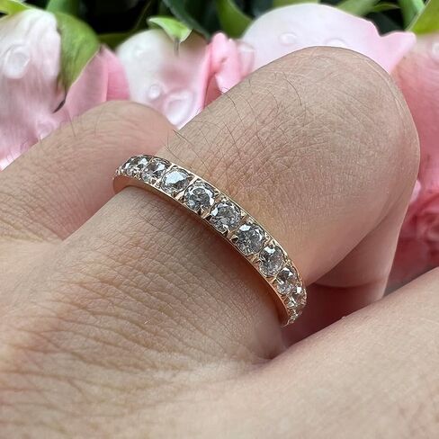 3mm Silver/Black/Gold/Rose Gold Stackable Titanium Rings for Women Cubic Zirconia Engagement Promise Eternity Wedding Bands Comfort Fit in Kuwait