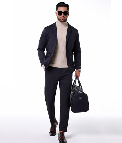 SILKWORLD Men's Slim Fit Turtleneck Sweater Pullover Sweaters with Twist Patterned Knitted Casual Thermal Sweaters in Saudi Arabia