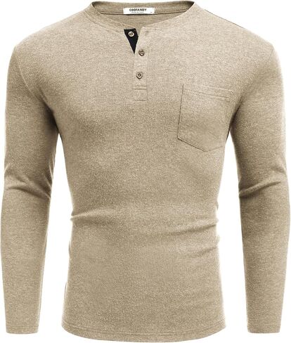 COOFANDY Men Long Sleeve T-Shirs Casual Basic Lightweight Fashion Shirts Soild Tees with Pockets in Kuwait