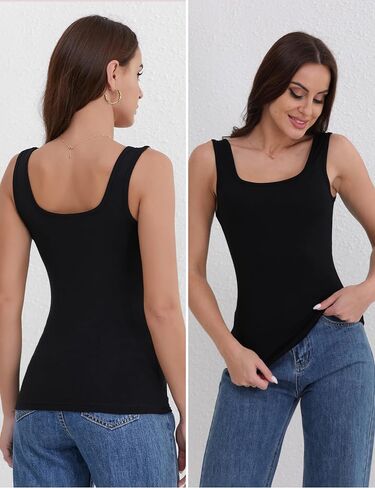 BQTQ 5 Pack Womens Square Neck Tank Tops Sleeveless Ladies Tank Top Undershirts in Saudi Arabia