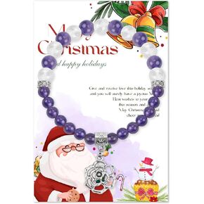 Christmas Gifts for Women Wife-Natural Healing Crystal Bracelet Wedding Birthday Gifts-Natural Stone Bracelets for Women Girlfriend Mothers Day Valentines Day Christmas Gifts for Mom