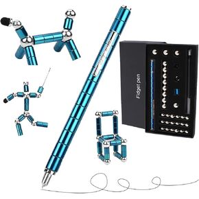 Magnetic Fidget Pen Magnetic pen Gifts Fidget Pen Toys for Teenage Girls Boys Adults，Toy Pen Decompression Toy Magnet Pen, Versatile Deformable Fidget Writing Pen (small blue)