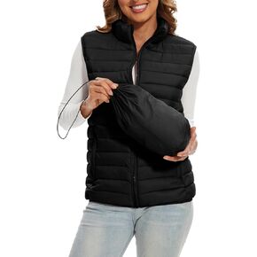 Women's Lightweight Water-Resistant Packable Puffer Vest Sleeveless Quilted Puffer Vest Outerwear