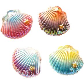 luzen 4Pcs Shell Shape Diamond Art Magnet Cover Holder Picture Cross Stitch Diamond DIY Craft Cover Minders Magnet Sticker for DIY Diamond Accessories, 4 Colors