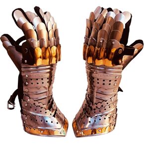 ALADEAN Medieval Gauntlets Warrior Steel Gloves German Gothic Style Knight Fantasy Armor Costume for Cosplay LARP SCA prop