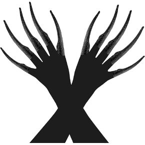 قفازات مخلب الهالوين لحفلات مصاصي الدماء، 10 قطع من حلقات أظافر مخالب الأصابع مع زوج واحد من قفازات المخالب السوداء in Kuwait