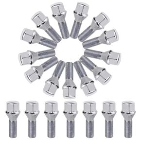 VideoPUP 12x1.25 OEM/Stock Wheel Lug Bolts, 20pcs Chrome ET 28mm Shank 19mm Hex Lug Nut Bolts for 2015-2022 Je/ep Renegade, 2018-2022 Compass, 2014-2022 Cherokee and More