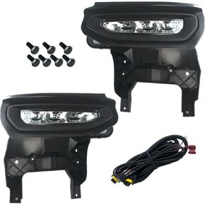 Fit for 2016 2017 2018 GMC Sierra 1500 LED Bumper Driving Fog Lamp Lights Pair Left + Right w/Switch and Harness (LED Version)