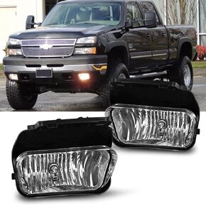 TOPSCOPE Fog Lights Replacement Compatible with Chevy Silverado 2003-2007 All Models Avalanche 2002-2006 Fog Lamps with Bulbs