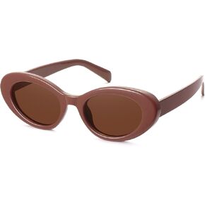 WOWSUN Retro Oval Cat Eye Sunglasses Womens Polarized Y2K Trendy Sunglasses