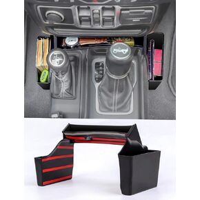 Savadicar Gear Shift Storage Organizer, Removable Console Side Tray Accessories for 2018-2024 Jeep Wrangler JL 4XE & Gladiator JT, Optimize Interior Storage Space, Black