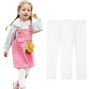 THEE BRON Toddler Girls Solid Stretchy Legging Knit Footless Pant for Child