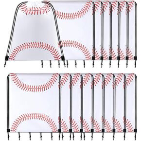 15 Pcs Baseball Drawstring String Bag Backpack Drawstring Bag Baseball Drawstring Party Favor Bags Baseball Gift Bags for Gym Sports Teams Baseball Theme Party Supplies(13.3 x 15.7 Inch)