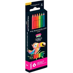 Prismacolor Neon Colored Pencils Set, 6 count, Junior 4.0mm