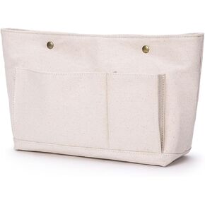 Lightweight Handbag Organizers Insert with Multiple Pockets - Handbag Organizer for Storage and Organization, Cosmetic Bag, Cotton Canvas （XS, Beige）
