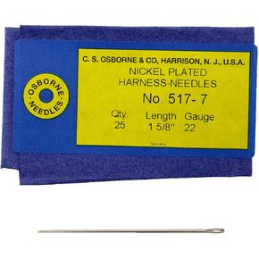 C.S. Osborne Pack of 25 Harness Needles #517 (517-7) Size 7 Made in USA